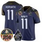 Blake Horvath Jersey #11 Navy Midshipmen Jolly Rogers 250th Patch Stitched Navy