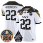 Eli Heidenreich Jersey #22 Navy Midshipmen Jolly Rogers 250th Patch White