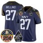 Joe Bellino Jersey #27 Navy Midshipmen Jolly Rogers 250th Patch Stitched Navy