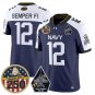 Semper Fi Jersey #12 Navy Midshipmen Jolly Rogers 250th Patch Stitched Navy Al.ter