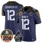 Semper Fi Jersey #12 Navy Midshipmen Jolly Rogers 250th Patch Stitched Navy