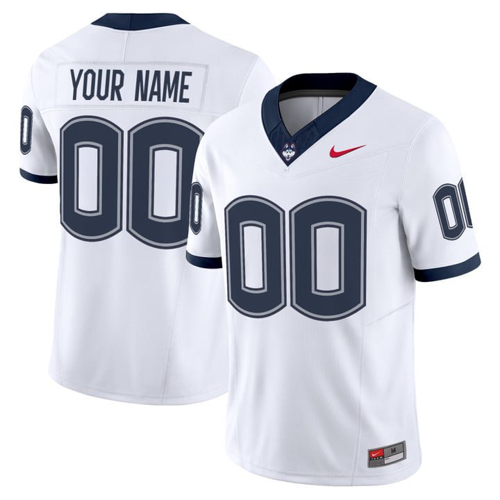 Custm UConn Huskies Jersey Name, Number 2025 Vapor Limited Stitched White