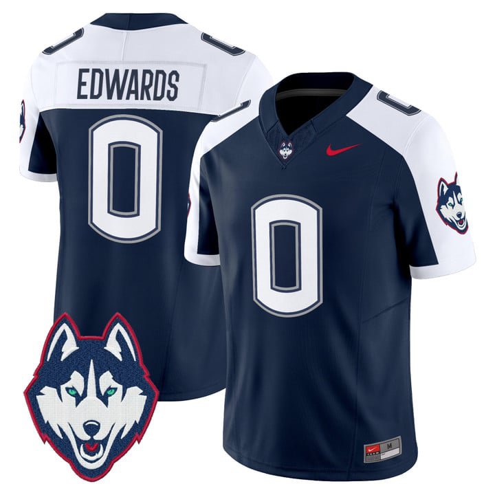 Cam Edwards Jersey #0 UConn Huskies 2025 Vapor Limited Stitched Navy A.lter