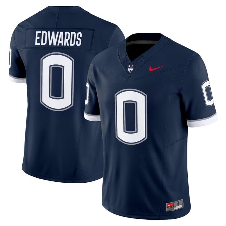 Cam Edwards Jersey #0 UConn Huskies 2025 Vapor Limited Stitched Navy