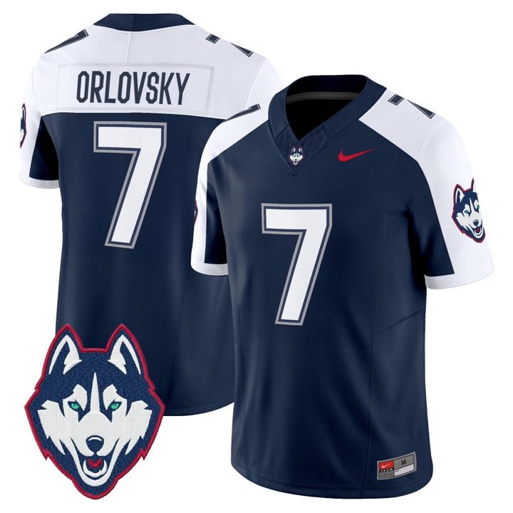 Dan Orlovsky Jersey #7 UConn Huskies 2025 Vapor Limited Stitched Navy A.lter
