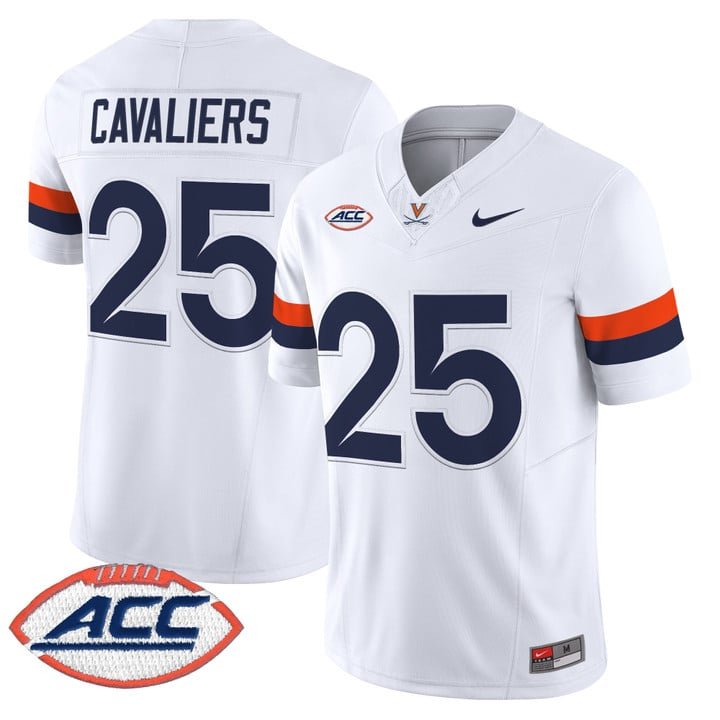 Cavaliers Jersey #25 Virginia Cavaliers 2025 Vapor Limited Stitched White