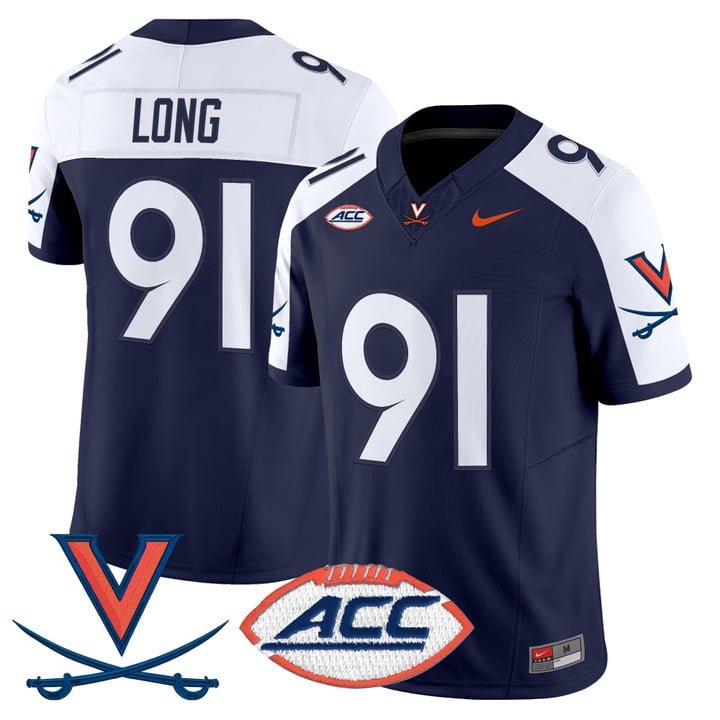 Chris Long Jersey #91 Virginia Cavaliers 2025 Vapor Limited Stitched Na.