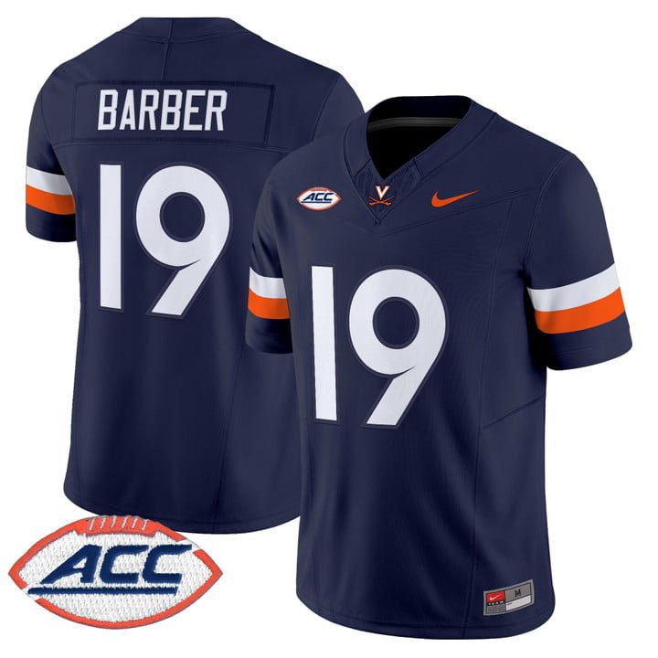 Rondé Barber Jersey #19 Virginia Cavaliers 2025 Vapor Limited Stitched Navy
