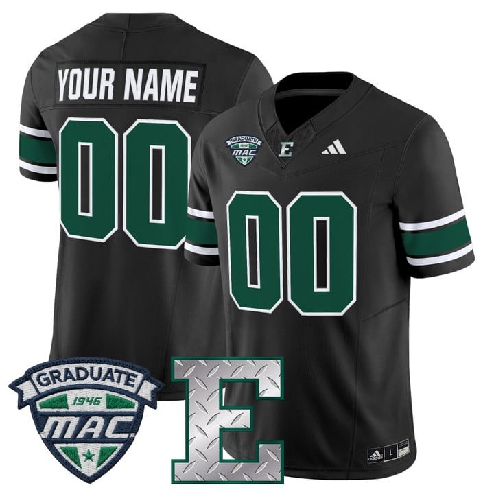 Custom Eastern Michigan Eagles Jersey 2025 Vapor Limited All Stitched Black