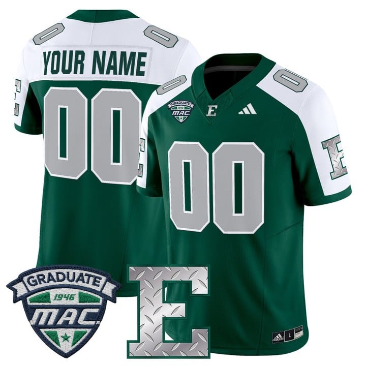 Custom Eastern Michigan Eagles Jersey 2025 Vapor Limited All Stitched Green Alt.er