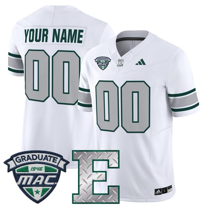 Custom Eastern Michigan Eagles Jersey 2025 Vapor Limited All Stitched White