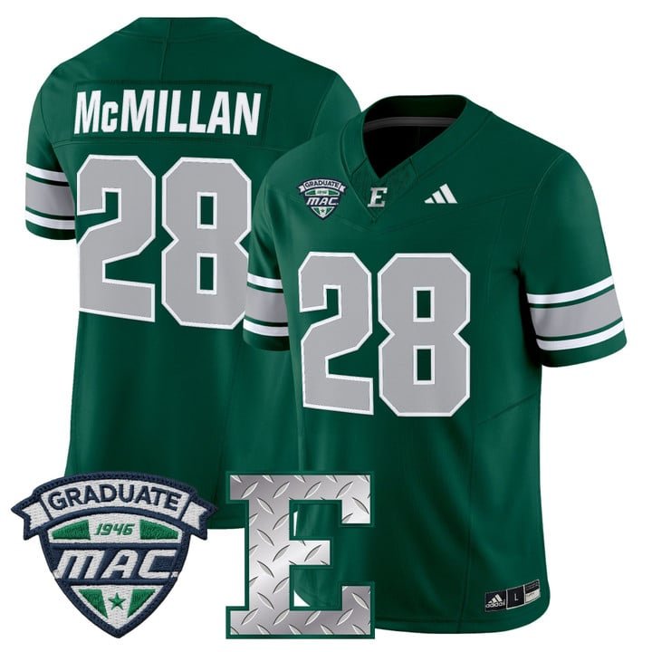 Dontae McMillan Jersey #28 Eastern Michigan Eagles 2025 Limited Stitched Green