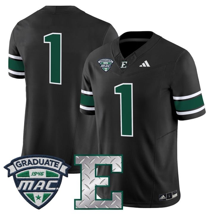 Team Jersey #1 Eastern Michigan Eagles 2025 Vapor Limited Stitched Black