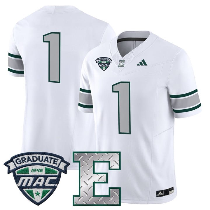 Team Jersey #1 Eastern Michigan Eagles 2025 Vapor Limited Stitched White