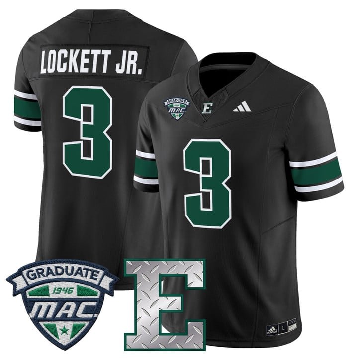 Terry Lockett Jr Jersey #3 Eastern Michigan Eagles 2025 Limited Stitched Black