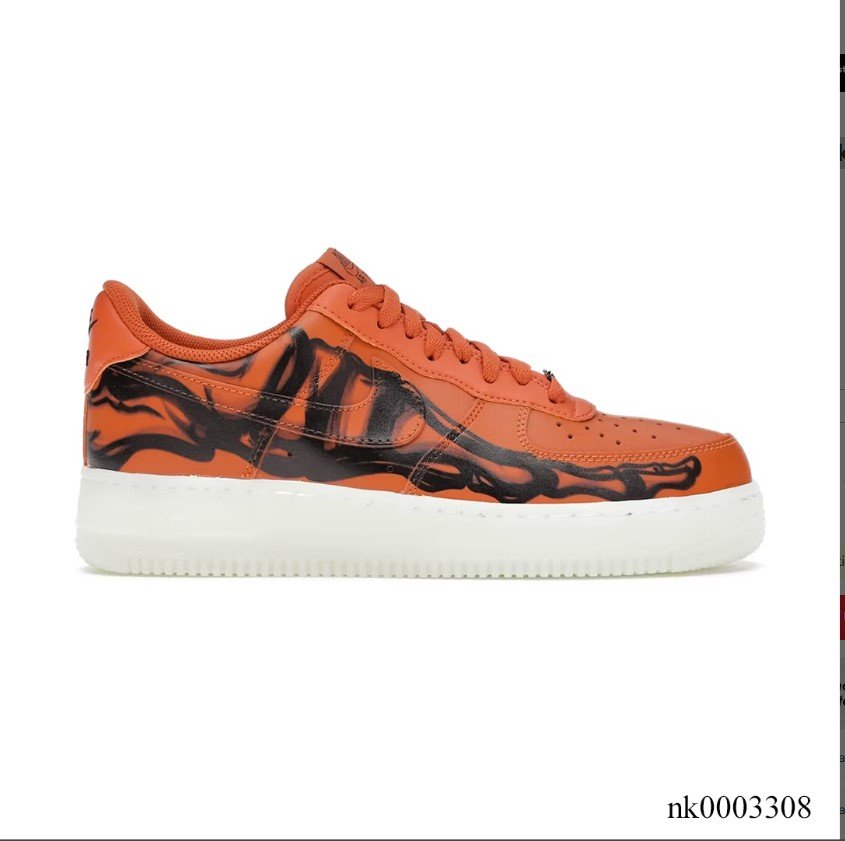Air Force 1 Orange Skeleton Shoes Sneakers