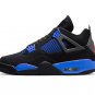 Air Jordan 4 Retro Black Deep Royal Blue Shoes Sneakers