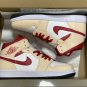Air Jordan 1 Mid Beige White Red Shoes Sneakers