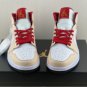 Air Jordan 1 Mid Beige White Red Shoes Sneakers