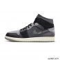 Air Jordan 1 Mid Craft Inside Out Black Shoes Sneakers