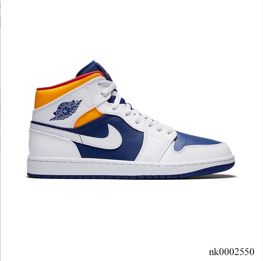 Air Jordan 1 Mid Royal Blue Laser Orange Shoes Sneakers