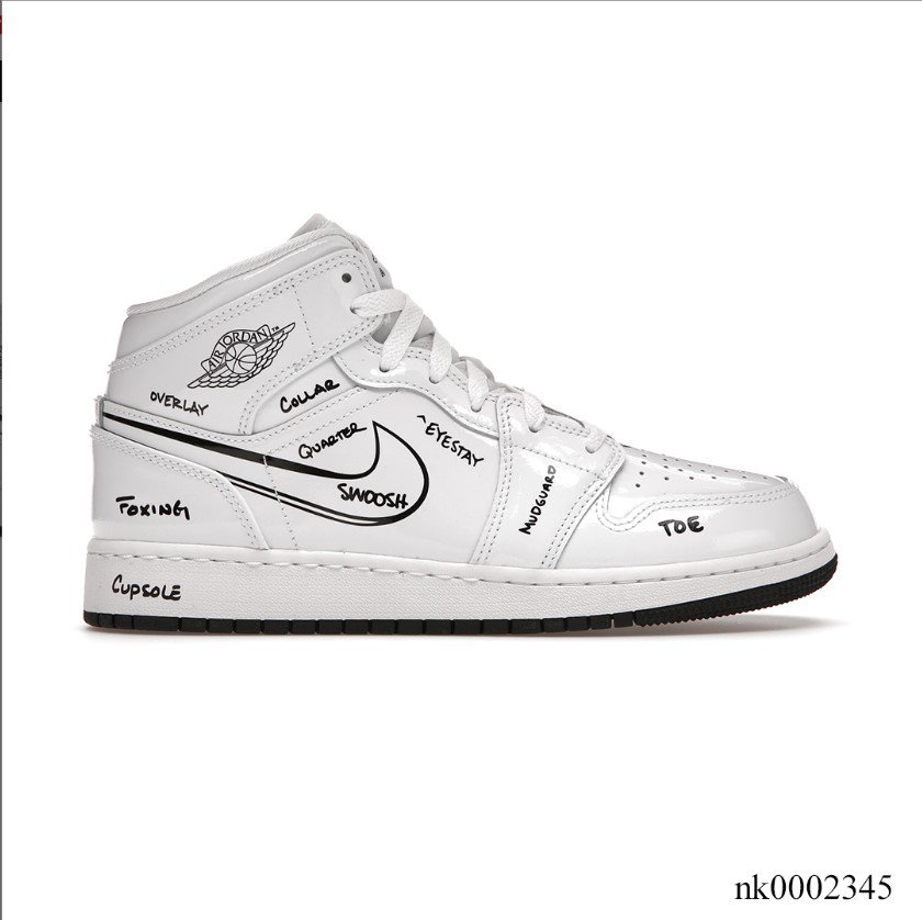Air Jordan 1 Mid Schematic Shoes Sneakers