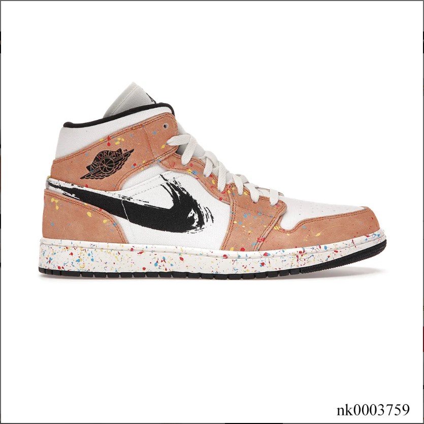 Air Jordan 1 Mid SE Brushstroke Shoes Sneakers