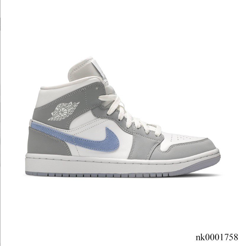 Air Jordan 1 Mid Wolf Grey Aluminum Shoes Sneakers