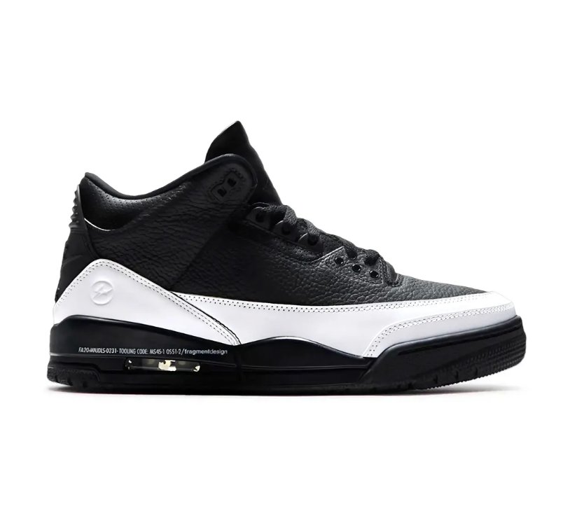 Fragment x AJ 3 Black White Sample Shoes Sneakers