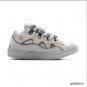 Lanvin Leather Curb Light Grey Blue Shoes Sneakers