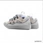 Lanvin Leather Curb Light Grey Blue Shoes Sneakers