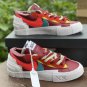 Sacai x KAWS x Blazer Low Team Red Shoes Sneakers