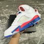 Air Jordan 5 White Blue Red Shoes Sneaker