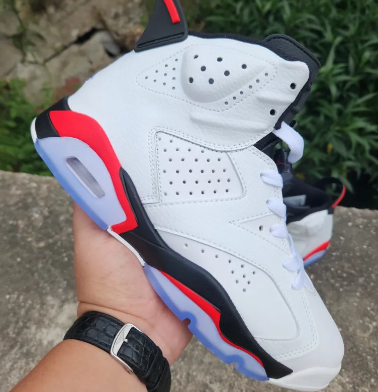 Air Jordan 6 WhiteFire Red 2025 Shoes Sneakers