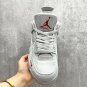 Nigel Sylvester x Air Jordan 4 White Grey Mamba Shoes Sneakers