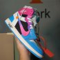 OFF-WHITE x Air Jordan 1 High Miami Vice Custom Shoes Sneakers