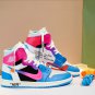 OFF-WHITE x Air Jordan 1 High Miami Vice Custom Shoes Sneakers