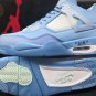 OW x AJ 4 Ice Blue Shoes Sneakers