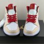 Air Jordan 1 Mid Beige White Red Shoes Sneakers