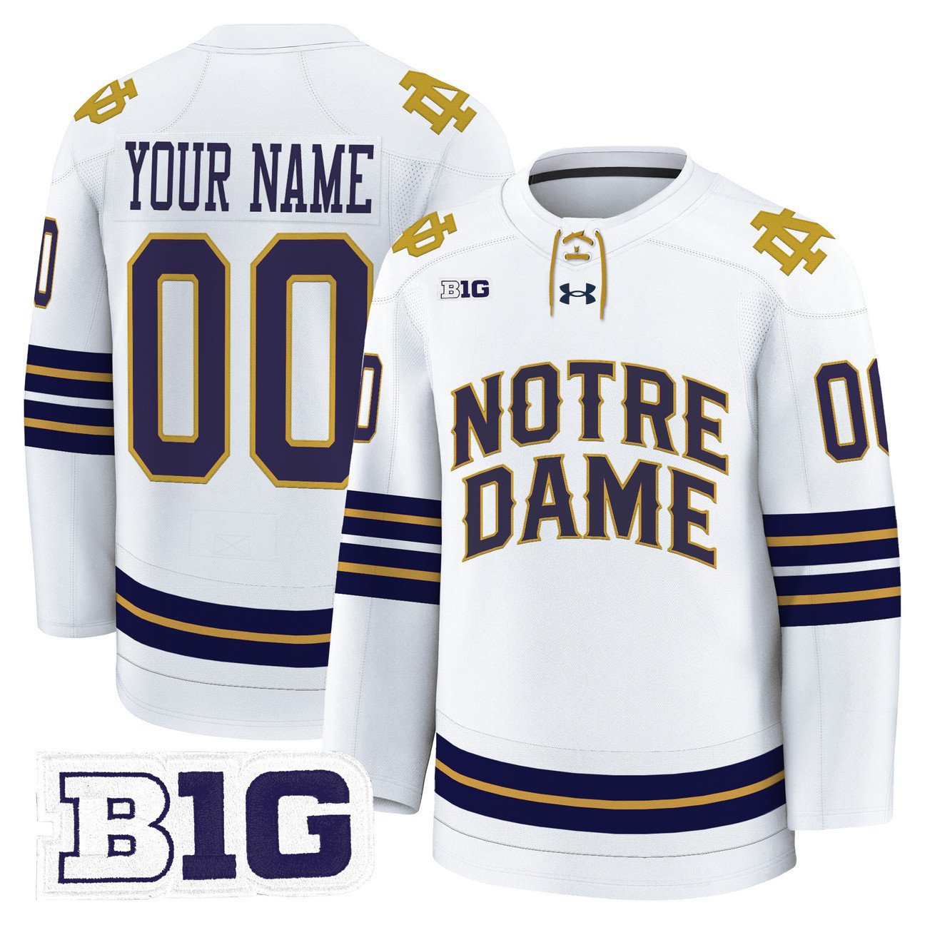 Custom Notre Dame Fighting Irish Jersey 2025-26 Premium Stitched White