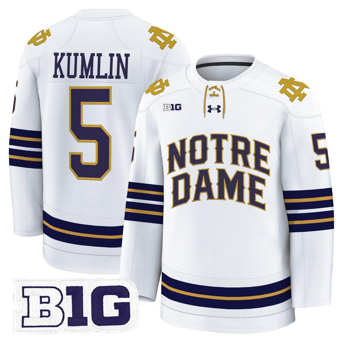 Axel Kumlin Jersey #5 Notre Dame Fighting Irish 2025-26 Premium Stitched White