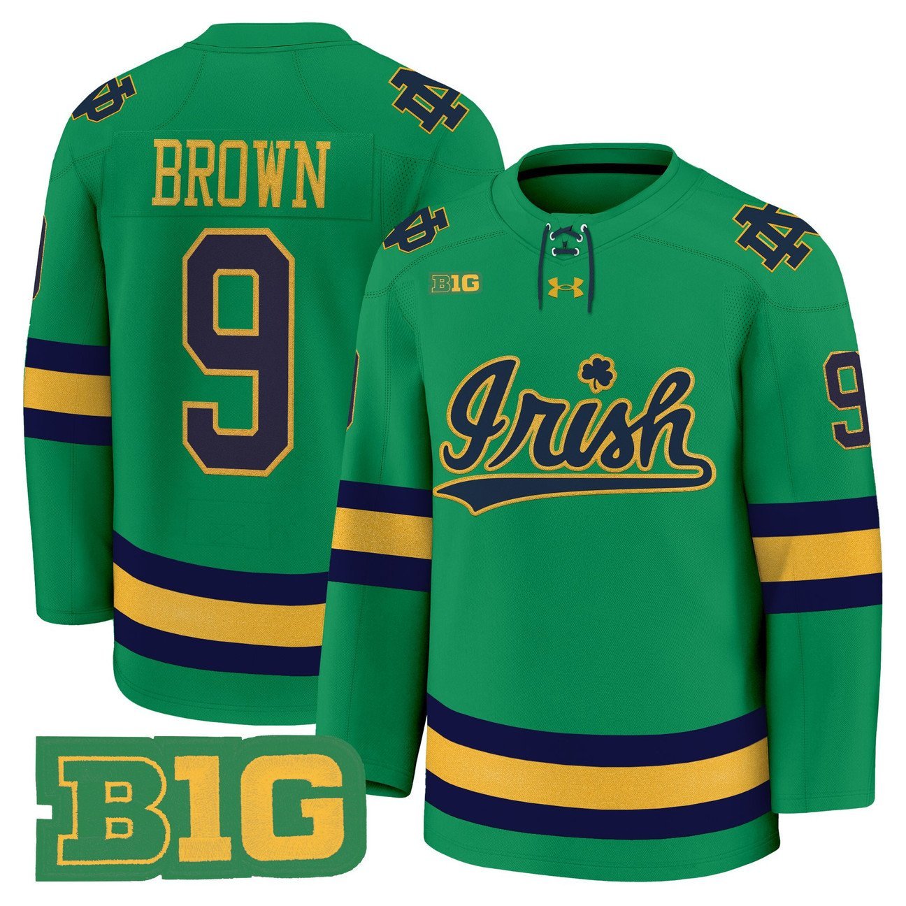 Cole Brown Jersey #9 Notre Dame Fighting Irish 2025-26 Premium Stitched Green