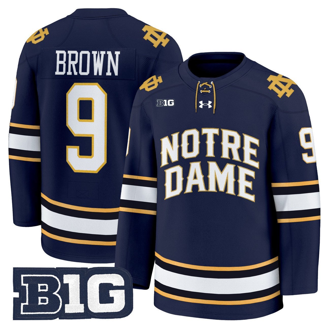 Cole Brown Jersey #9 Notre Dame Fighting Irish 2025-26 Premium Stitched Navy