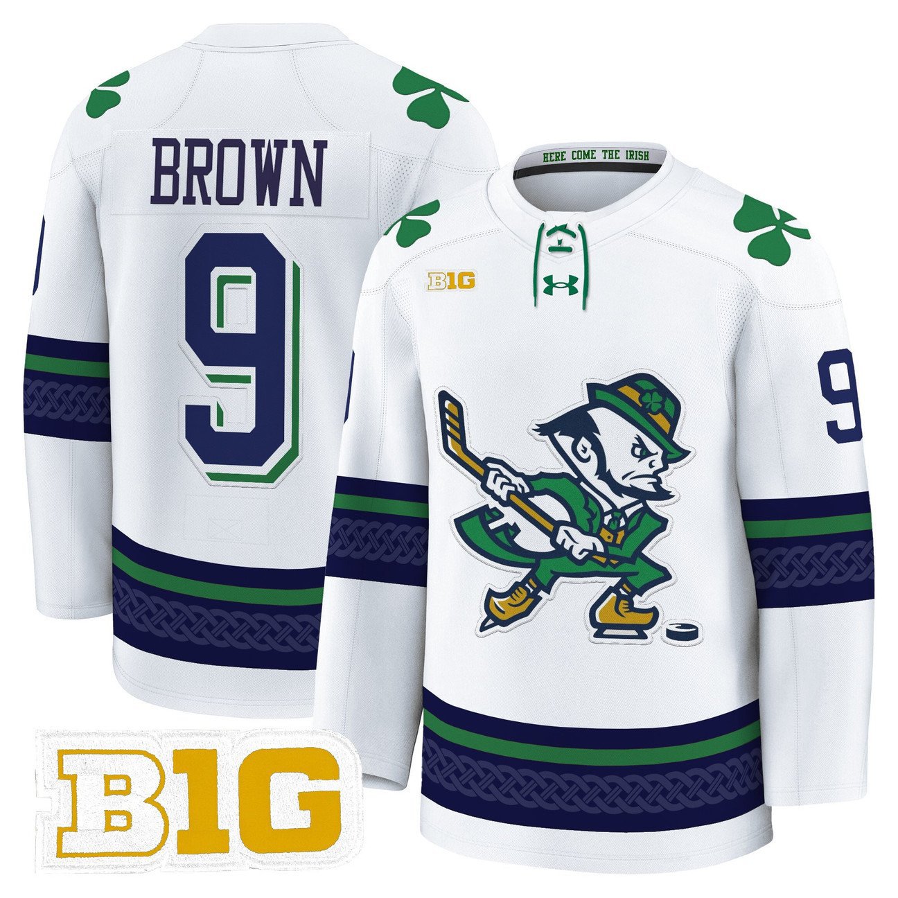 Cole Brown Jersey #9 Notre Dame Fighting Irish 2025-26 Premium Stitched White Limited