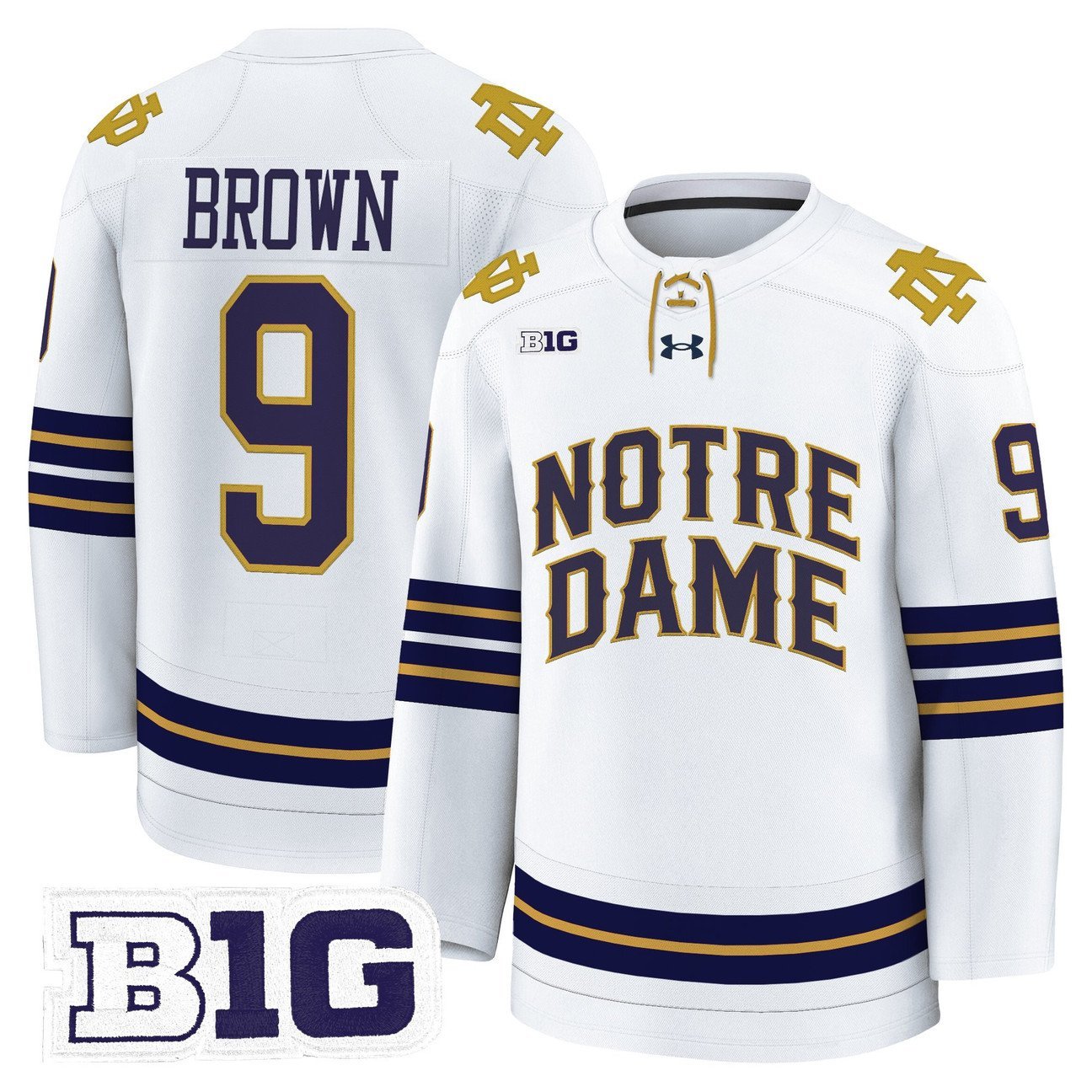 Cole Brown Jersey #9 Notre Dame Fighting Irish 2025-26 Premium Stitched White