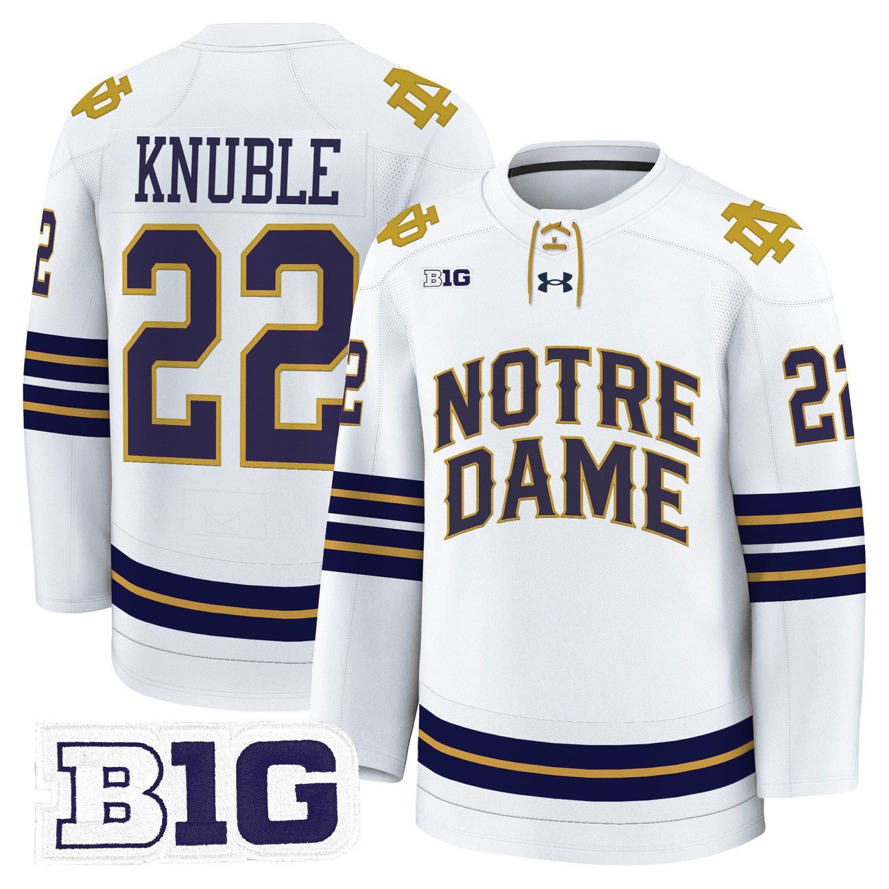 Cole Knuble Jersey #22 Notre Dame Fighting Irish 2025-26 Premium Stitched White