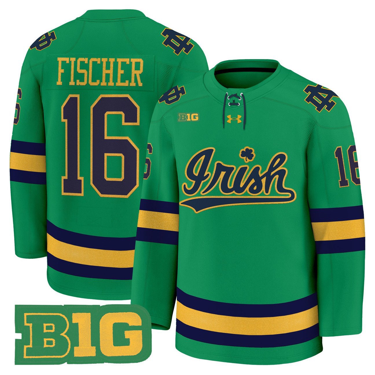 Paul Fischer Jersey #16 Notre Dame Fighting Irish 2025-26 Premium Stitched Green