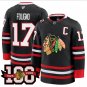 Nick Foligno Jersey #17 Chicago Blackhawks 2025-26 Premium 100th Stitched Black