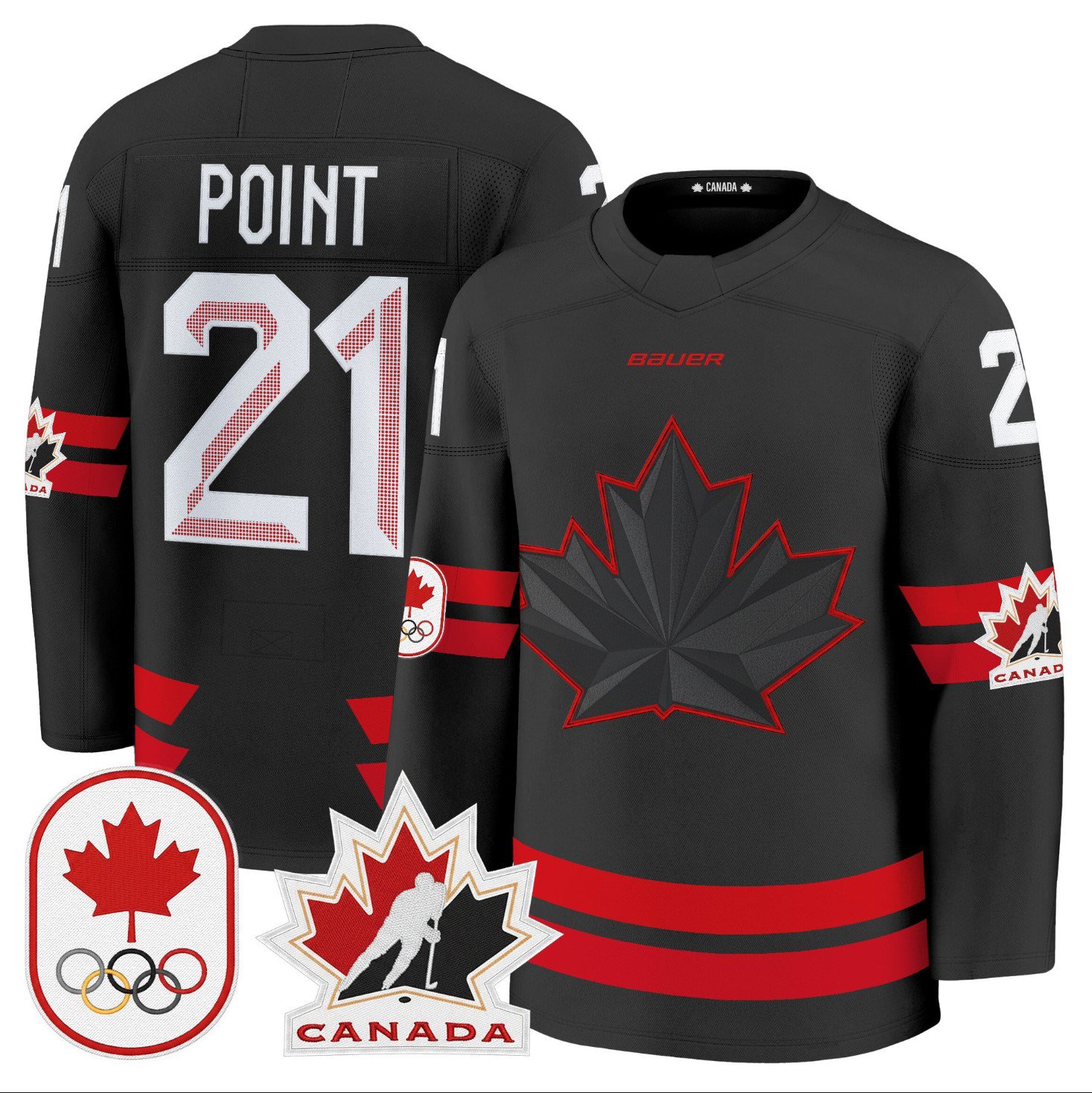 Brayden Point Jersey #21 Canada Olympic Premium Hockey Stitched Black