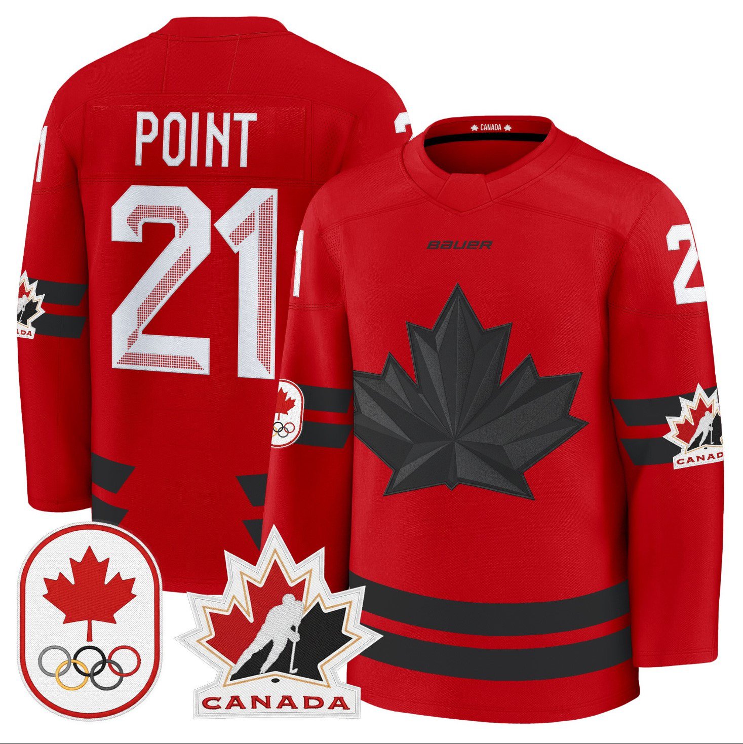 Brayden Point Jersey #21 Canada Olympic Premium Hockey Stitched Red